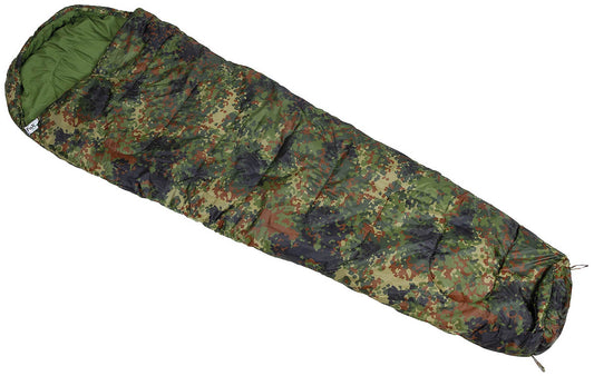 Mumienschlafsack, flecktarn,2-lagige Füllung