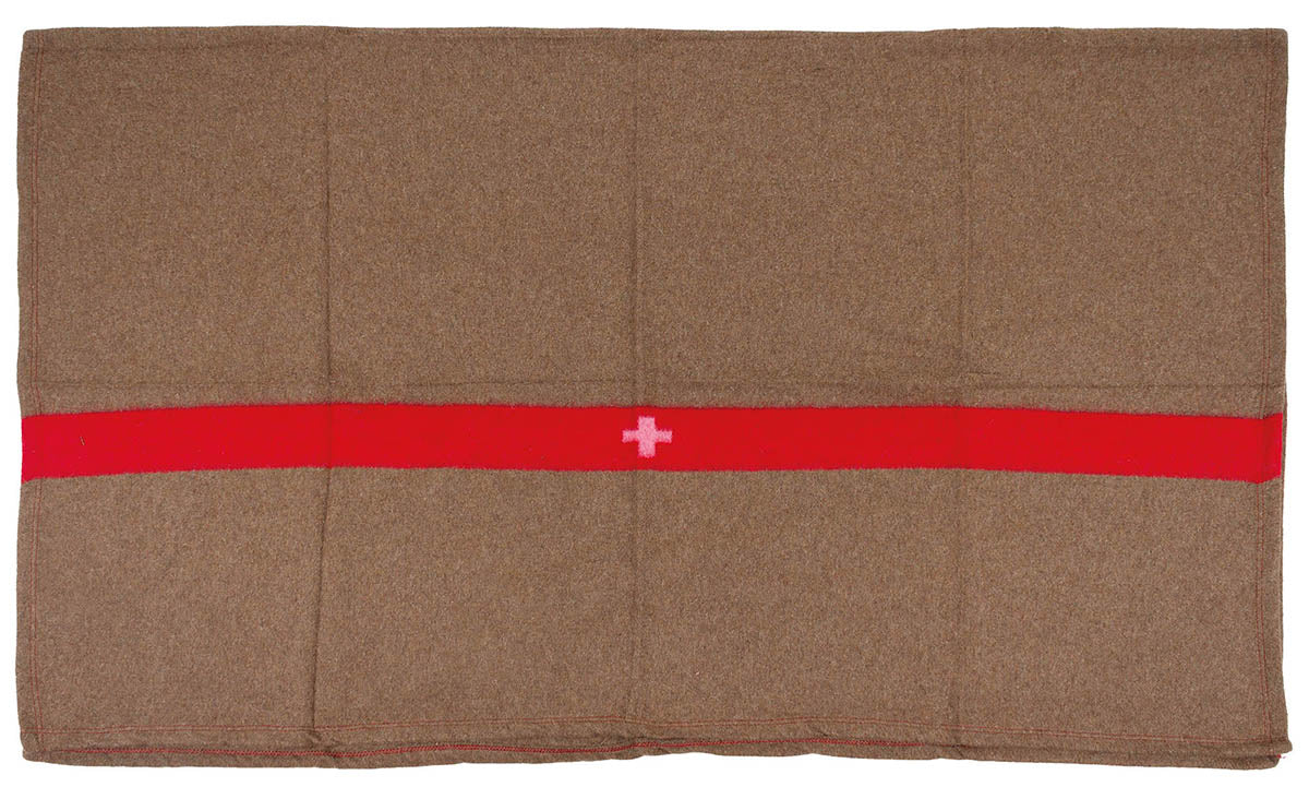 Schweiz. Wolldecke, braun,ca. 200 x 150 cm