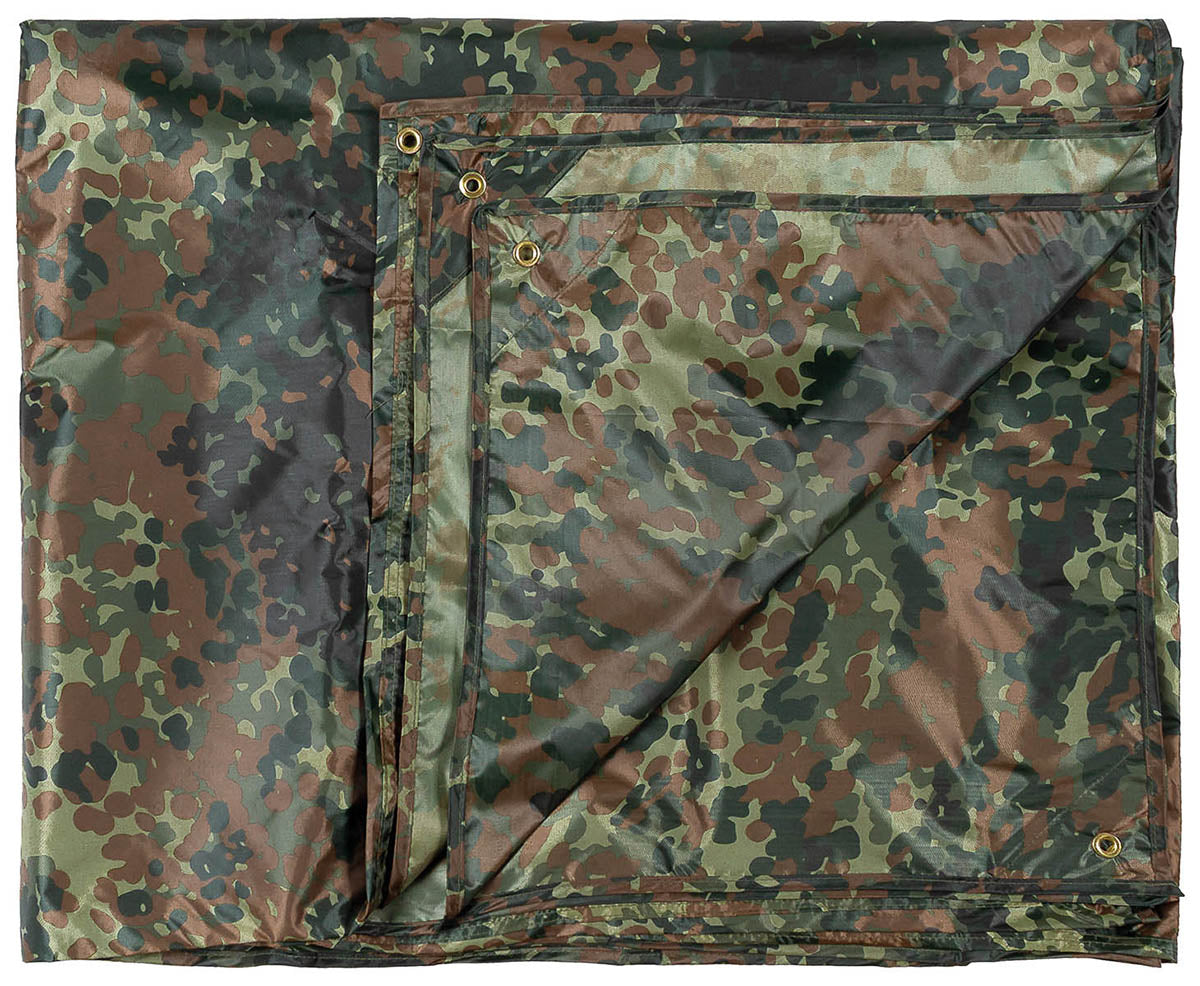 Mehrzweckplane, "Tarp",flecktarn, ca. 500 x 600 cm