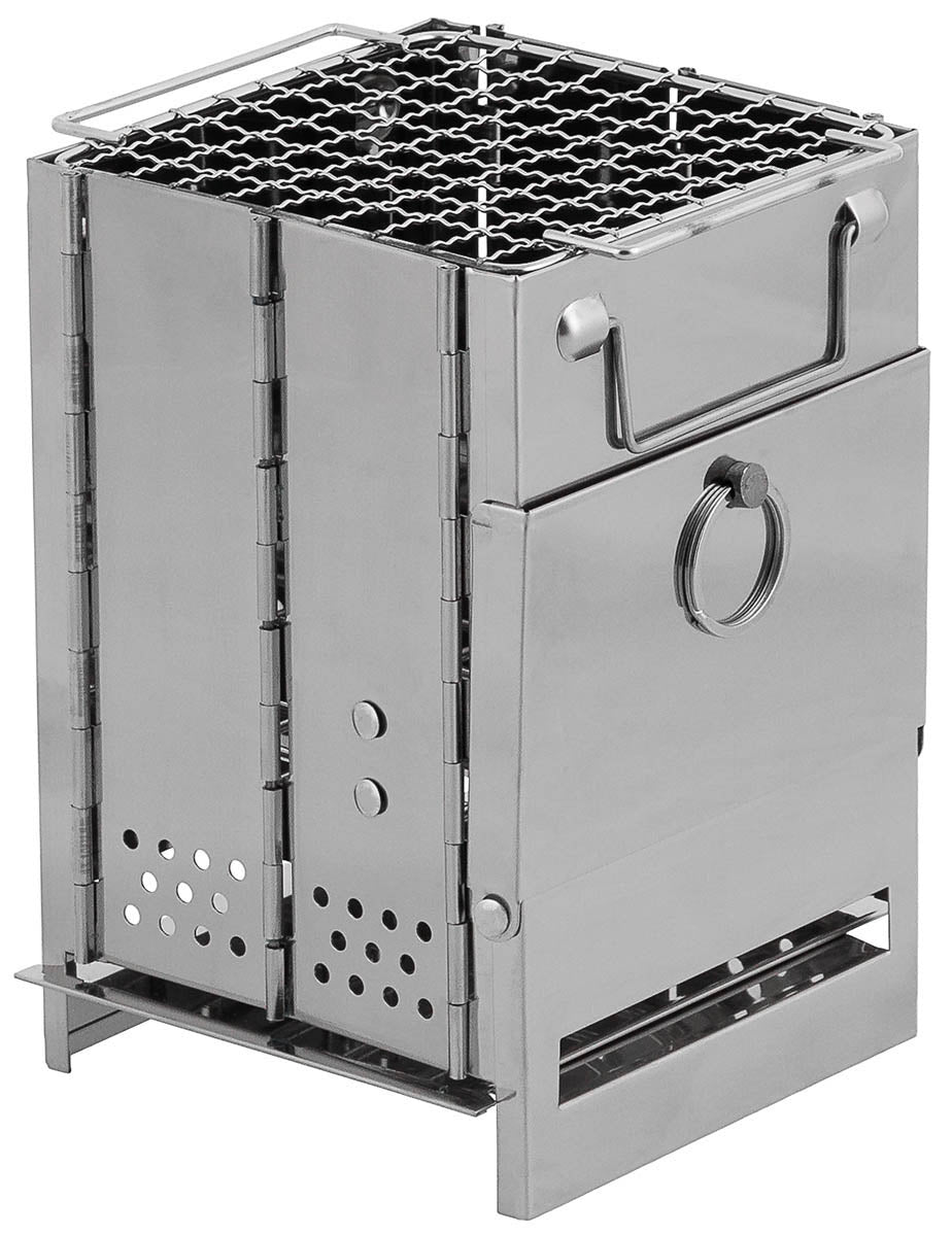 Raketenofen, mit Rost,faltbar, mini, Edelstahl