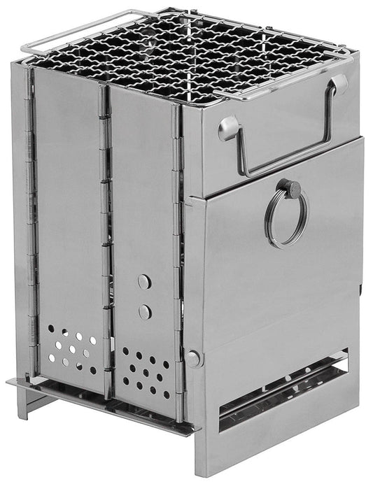 Raketenofen, mit Rost,faltbar, mini, Edelstahl