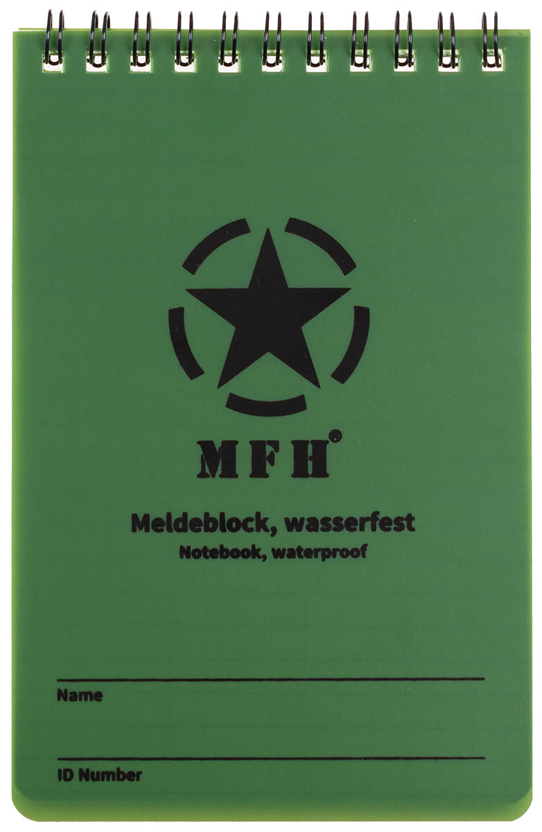 Meldeblock, wasserfest, groß,Spiralbindung, 10 x 15 cm