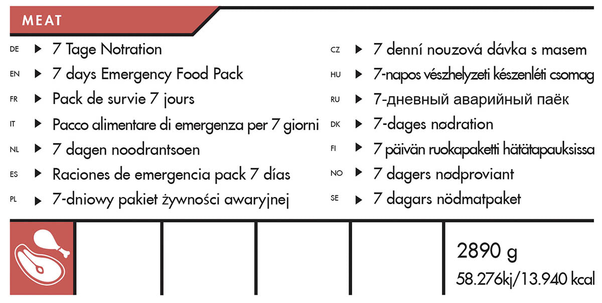 Trek 'n Eat, 7 Tage Ration,MEAT, 7% Mwst.