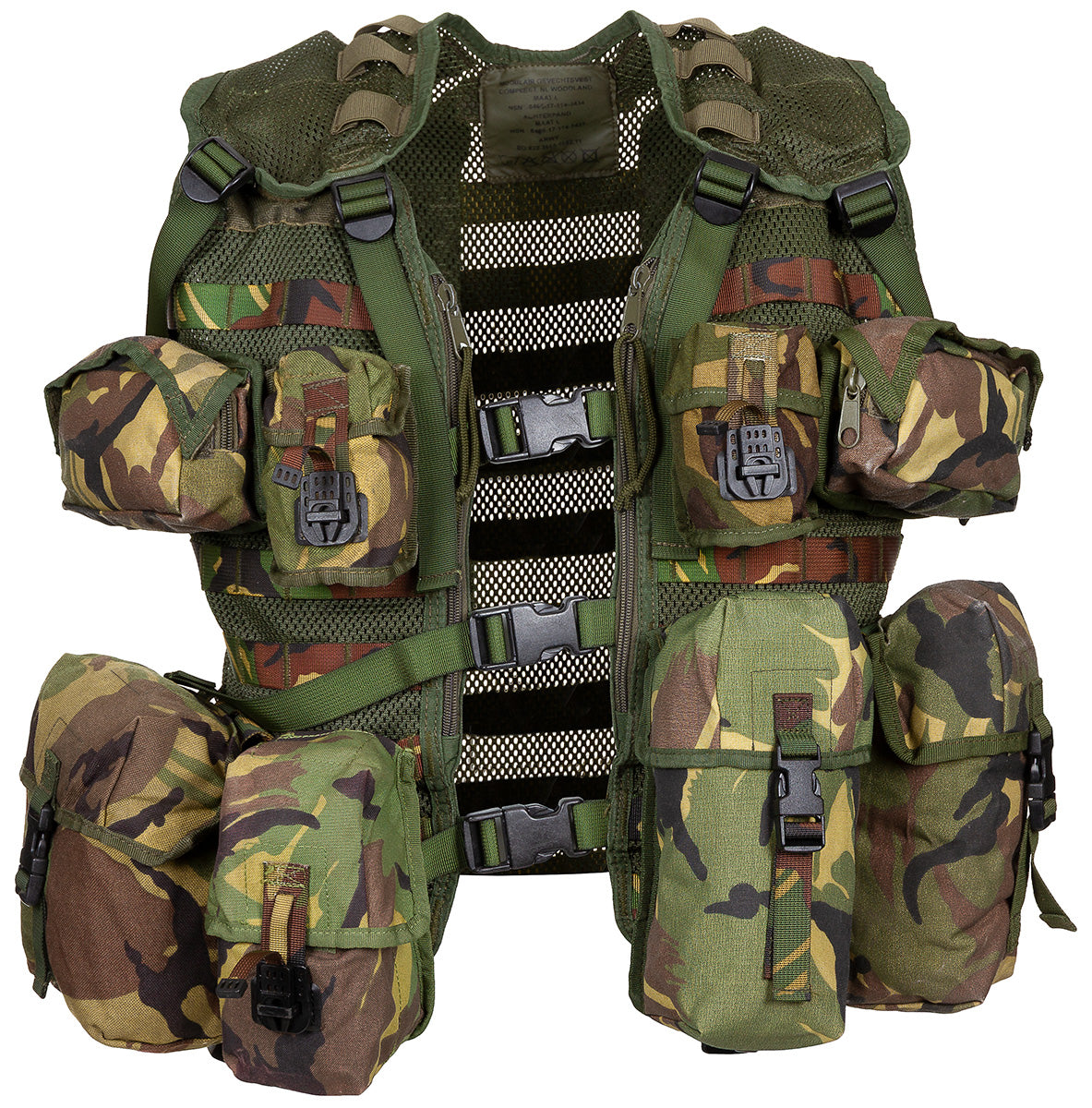 Holl. Gefechtsweste, Modular,NL tarn, 9 div. Taschen, gebr.