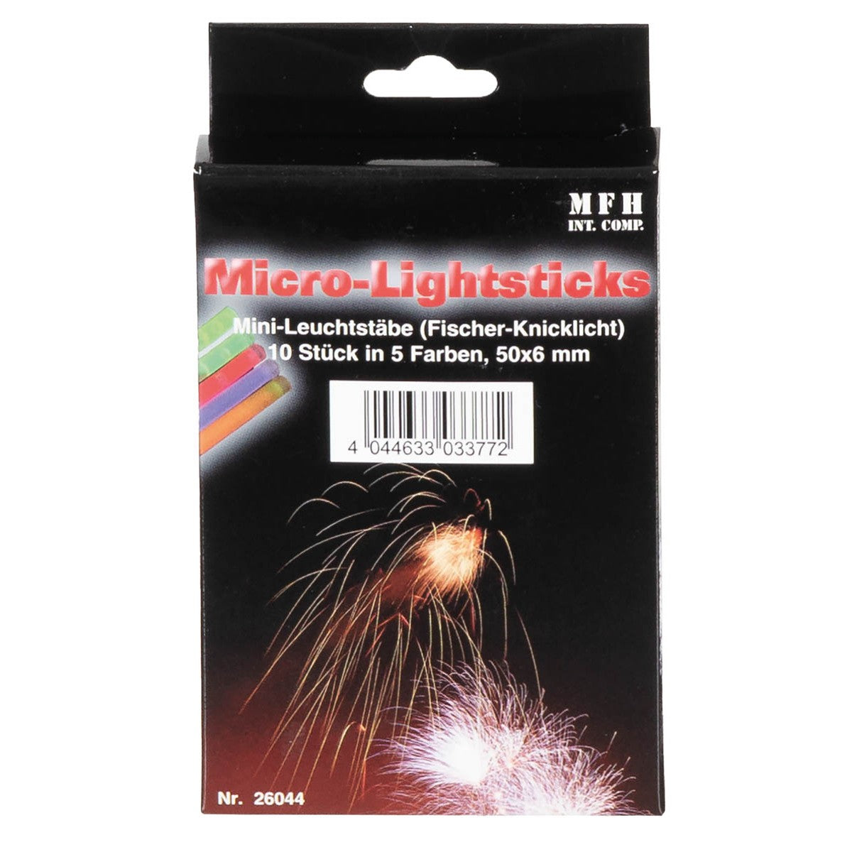 Leuchtstab, Mini, (Fischer-Knicklicht), 10 Stk./Pack