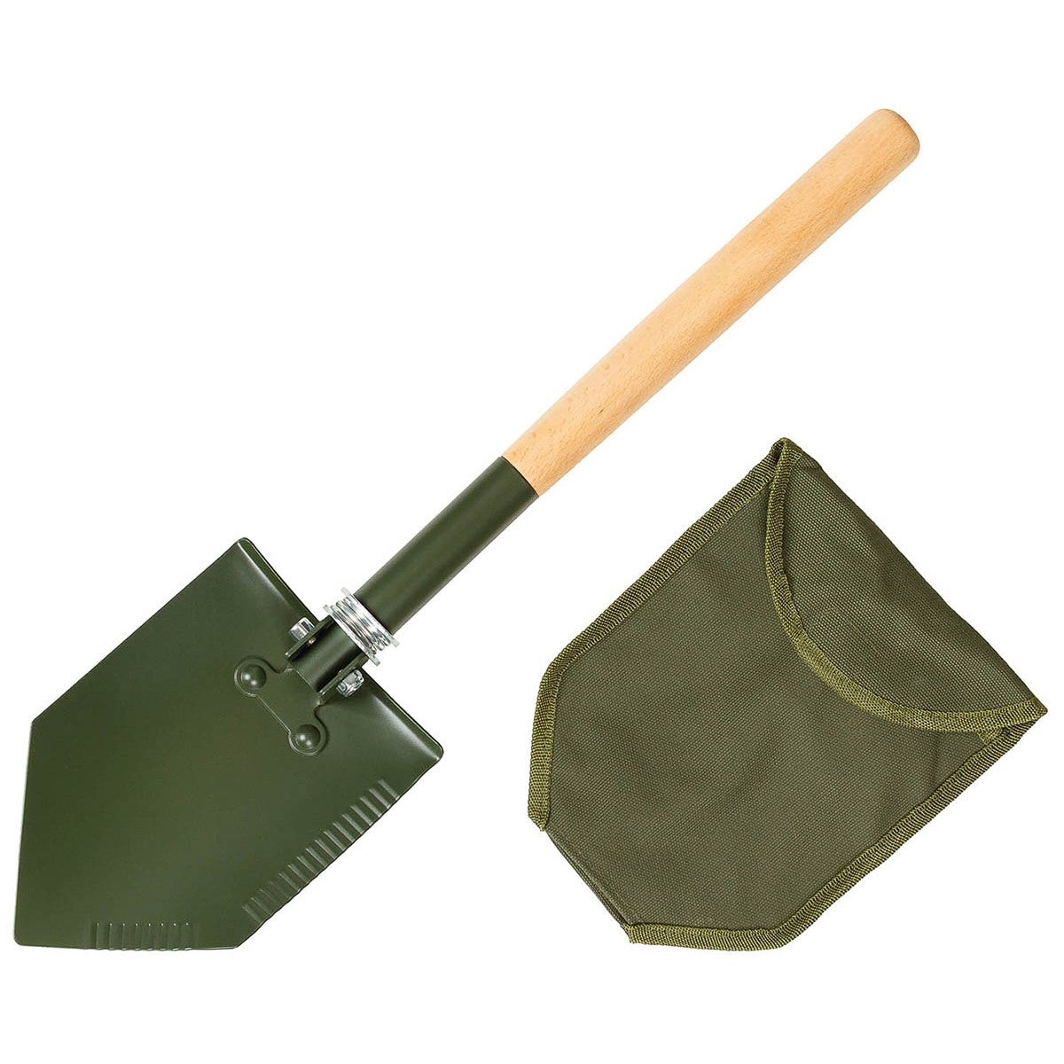 Klappspaten, Holzstiel,Deluxe, 2-teilig