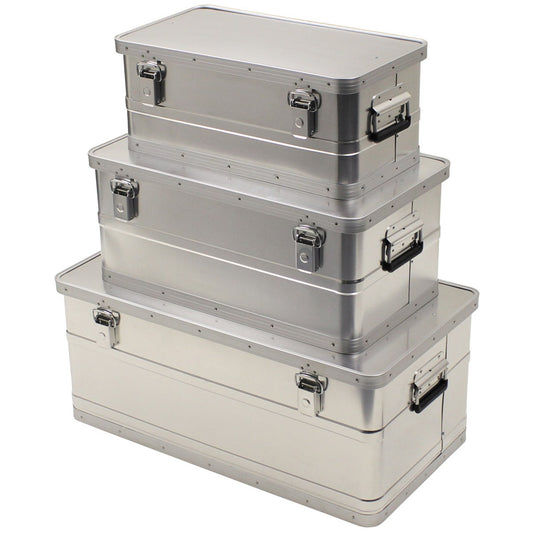 Transportkisten, Alu, 3er Set,34 l, 55 l, 100 l