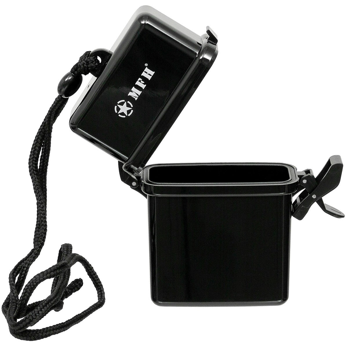 Box, Kunststoff, wasserdicht,Nackenband, schwarz