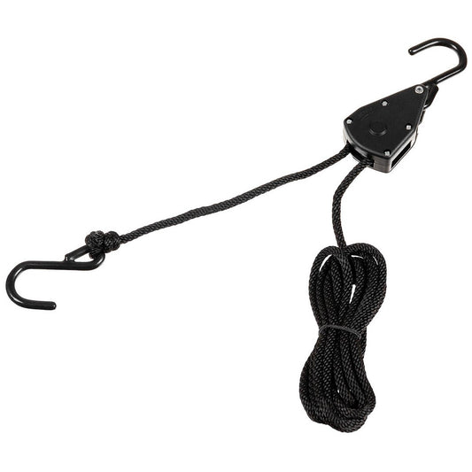 Spannseil, 4 mm, 2 Meter,mit Ratschensicherung, schwarz