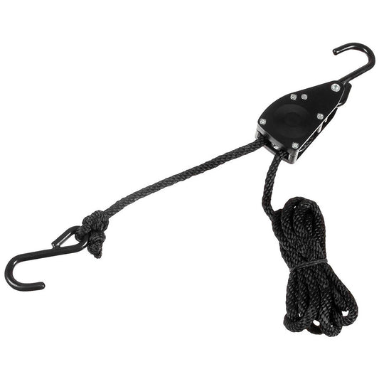 Spannseil, 6 mm, 2 Meter,mit Ratschensicherung, schwarz