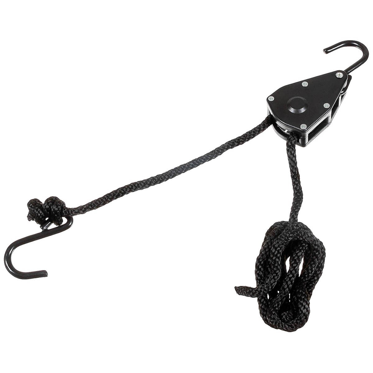 Spannseil, 9 mm, 2 Meter,mit Ratschensicherung, schwarz