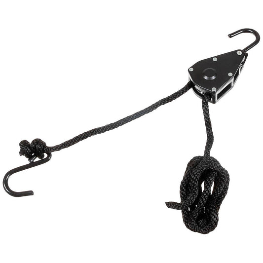 Spannseil, 9 mm, 2 Meter,mit Ratschensicherung, schwarz