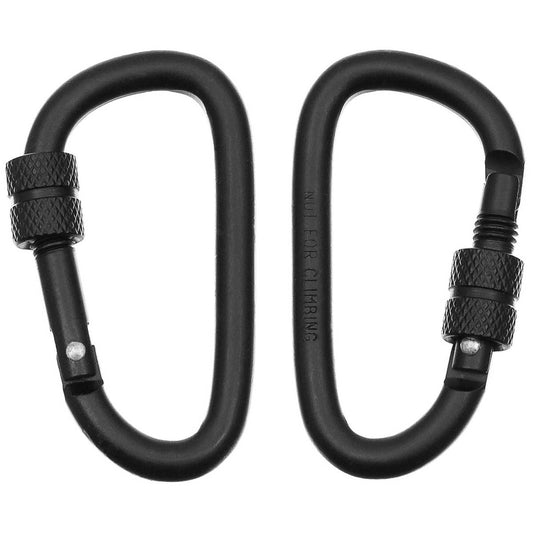 Karabiner, Schraubverschluss,D 6mm x 6cm, 2er Pack,schwarz