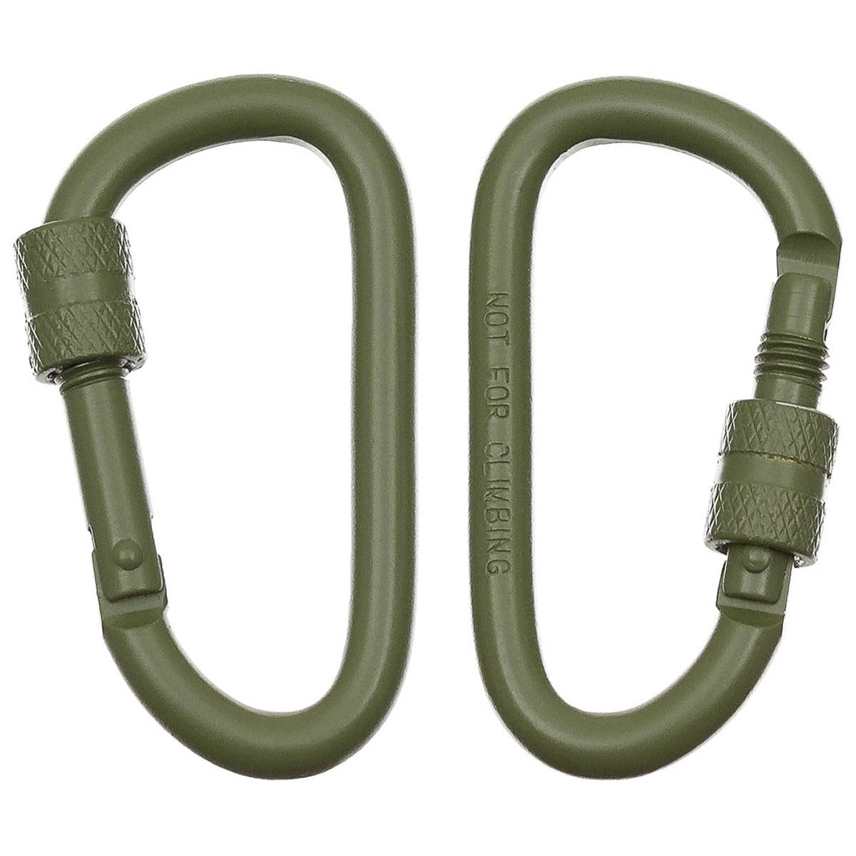 Karabiner, Schraubverschluss,D 6 mm x 6 cm, 2er Pack, oliv