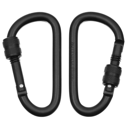 Karabiner, Schraubverschluss,D 8mm x 8cm, 2er Pack,schwarz