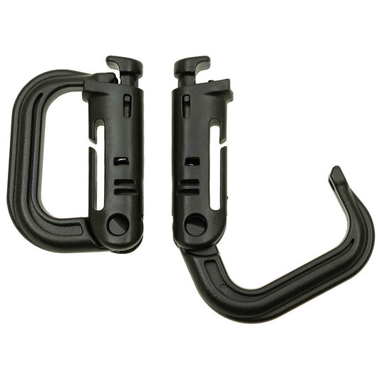 Karabiner, Plastik, "MOLLE",schwarz, 2er Pack