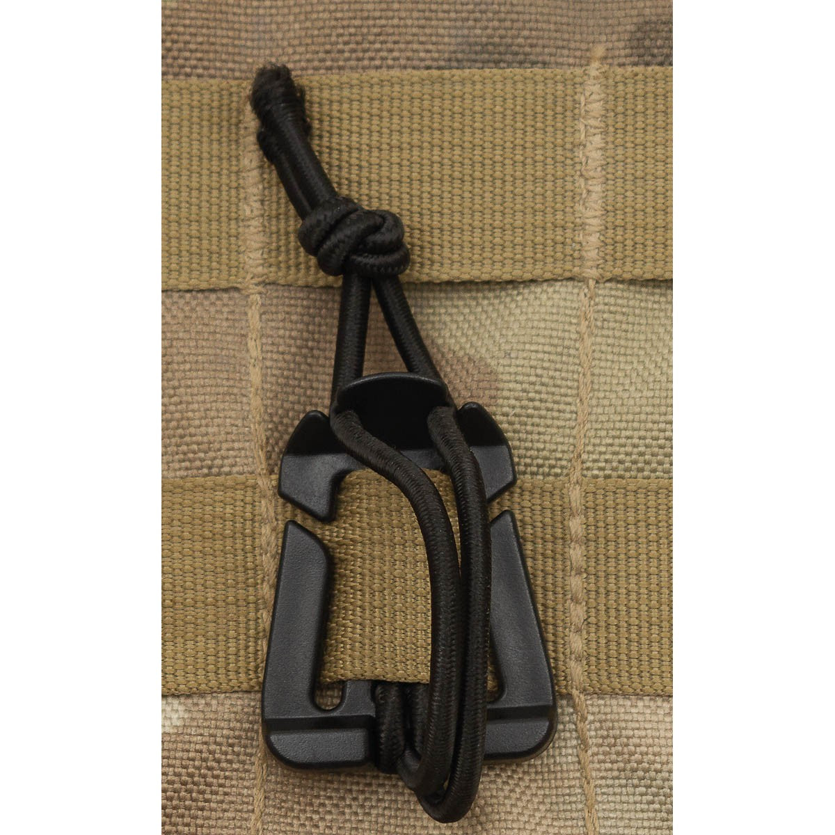 Clip mit Gummiband, "MOLLE",schwarz, 2er Pack