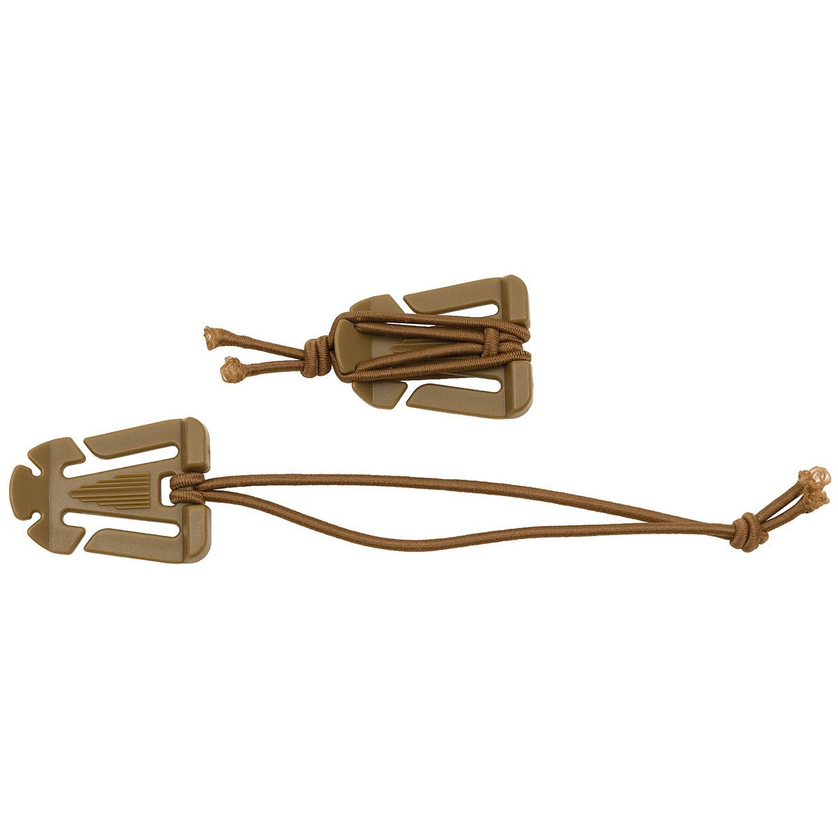 Clip mit Gummiband, "MOLLE",coyote tan, 2er Pack