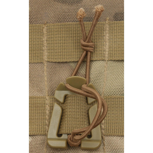 Clip mit Gummiband, "MOLLE",coyote tan, 2er Pack