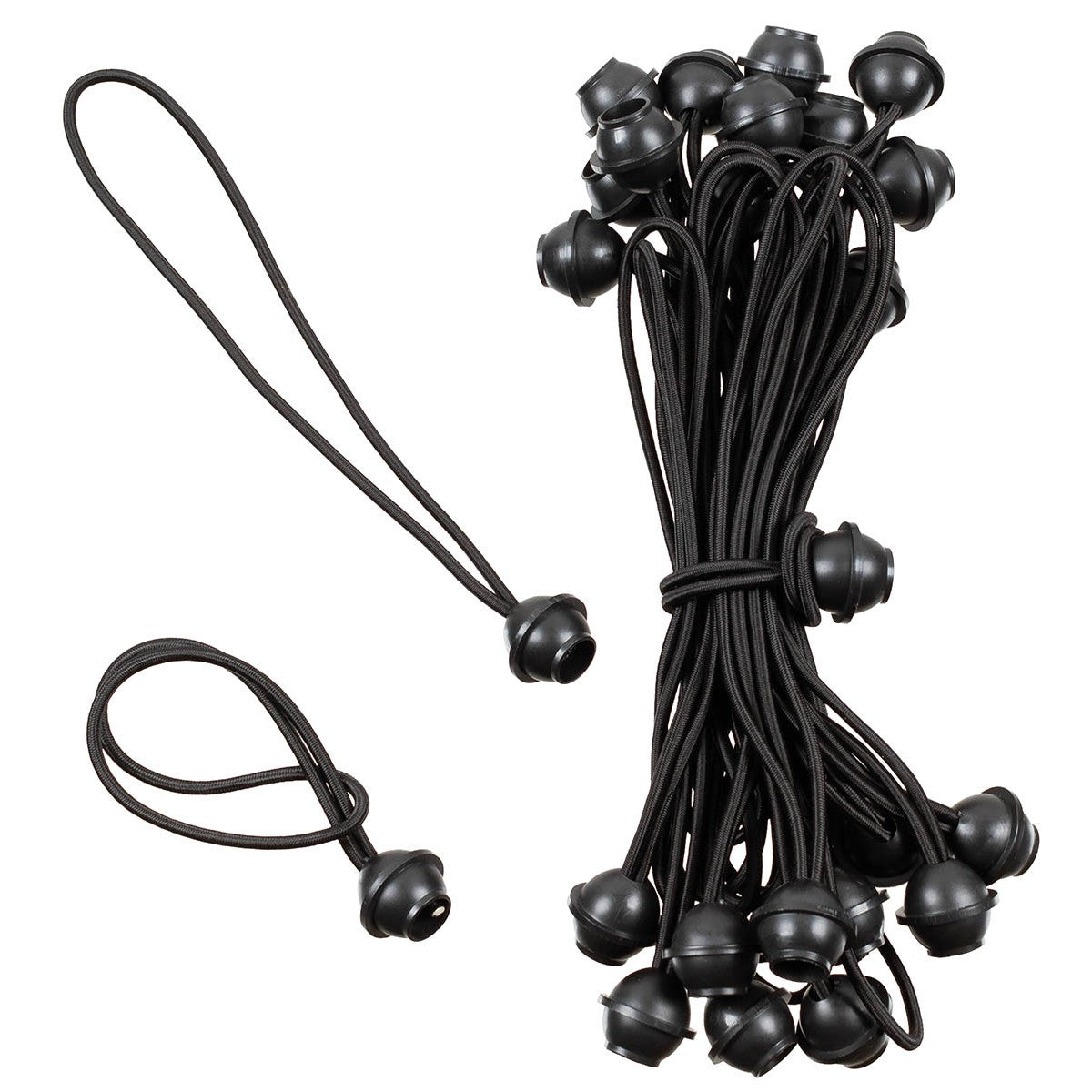 Spanngummi mit Kugel,schwarz, 25er Pack