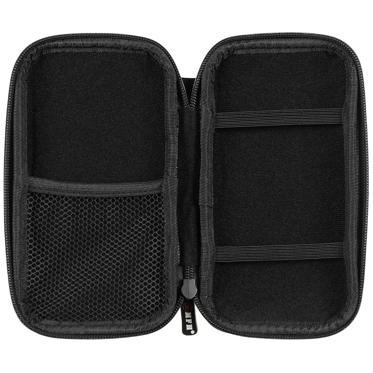 Tasche, Hartschale, klein,mit Klettschlaufen, schwarz