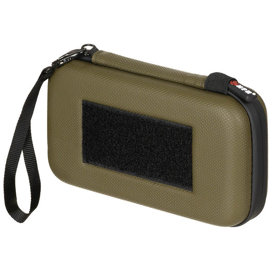 Tasche, Hartschale, klein,mit Klettschlaufen, oliv
