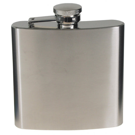 Flachmann, Edelstahl,chrom matt, 6 OZ, 170 ml