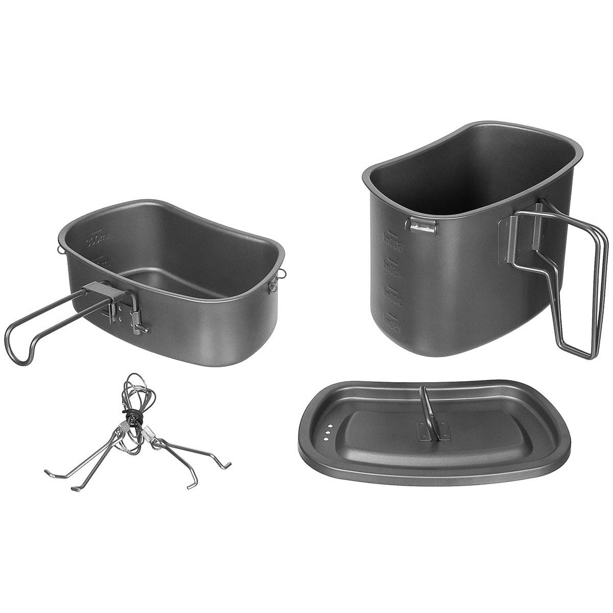 Kochgeschirr, Titan,Klappgriffe, 3-teilig