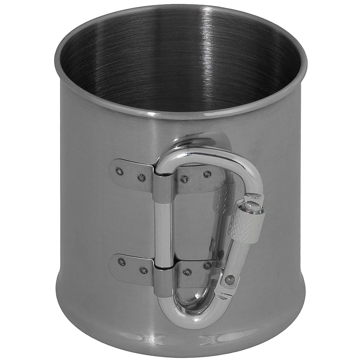 Tasse, Edelstahl, Karabiner,einwandig, ca. 220 ml