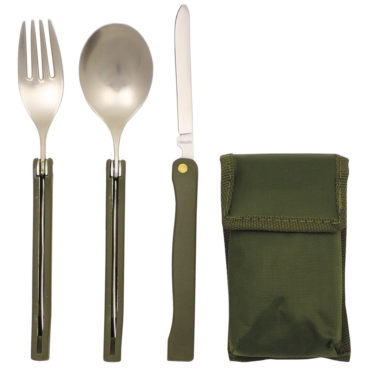 Essbesteck, "Camping",oliv, klappbar