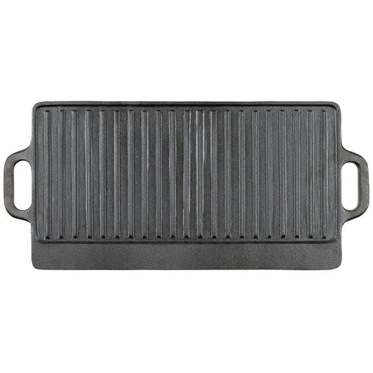 Grillplatte, Gusseisen, 2 Griffe, ca. 50 x 23 x 1,5 cm