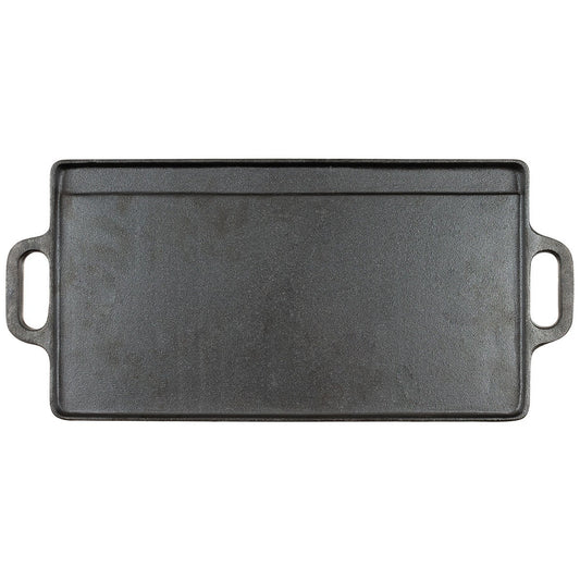Grillplatte, Gusseisen, 2 Griffe, ca. 50 x 23 x 1,5 cm