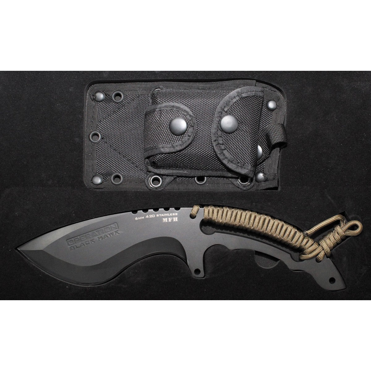Messer,"Operation Black Hawk",schwarz, Scheide