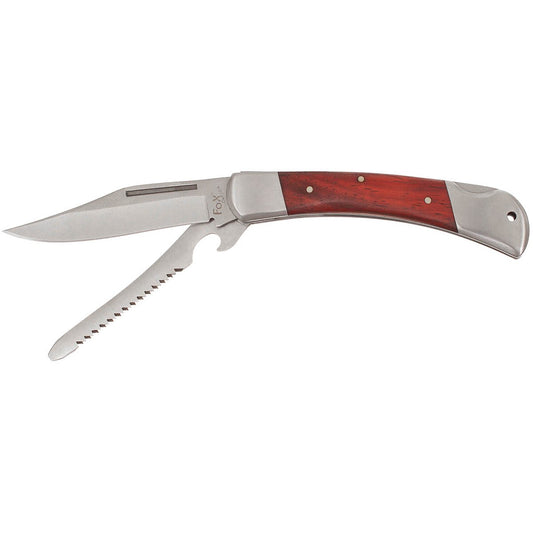 Klappmesser, "Hunter",Metallgriff mit Holzeinlage