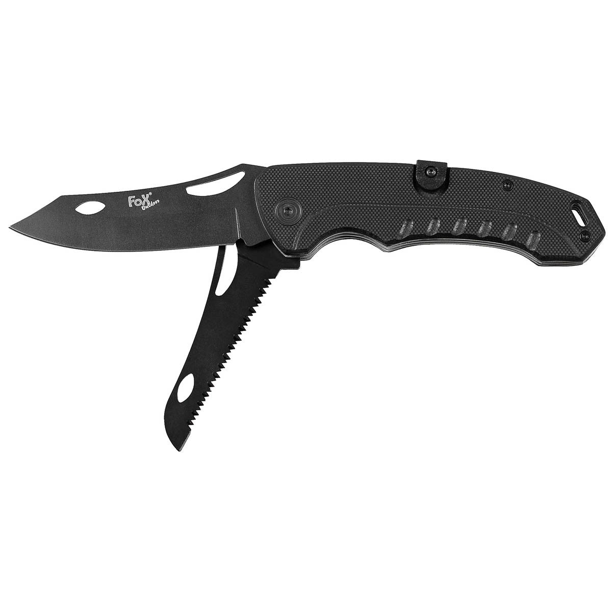 Klappmesser, 2 in 1,schwarz, G10-Griff