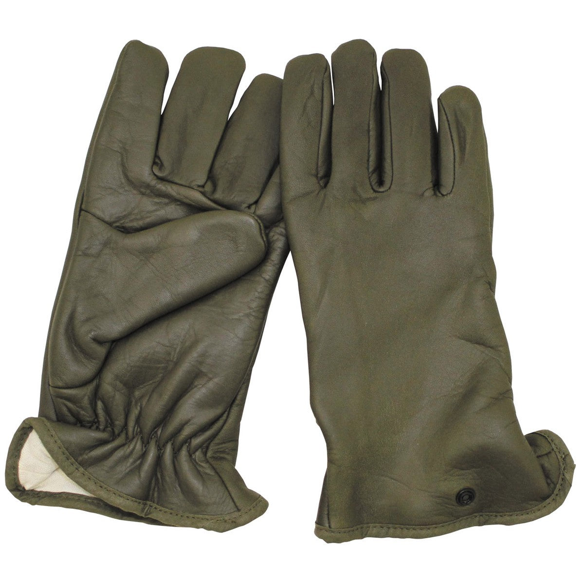Franz. Lederhandschuhe,gefüttert, oliv, neuw.