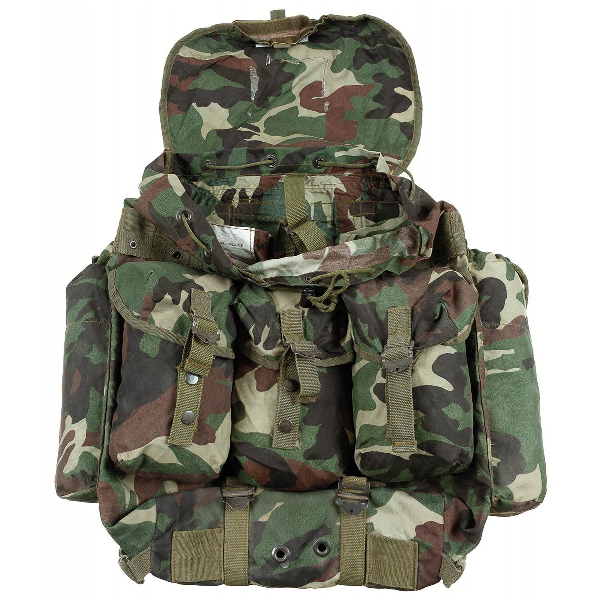 Türk. Rucksack, tarn, gebr.,Metallgestell