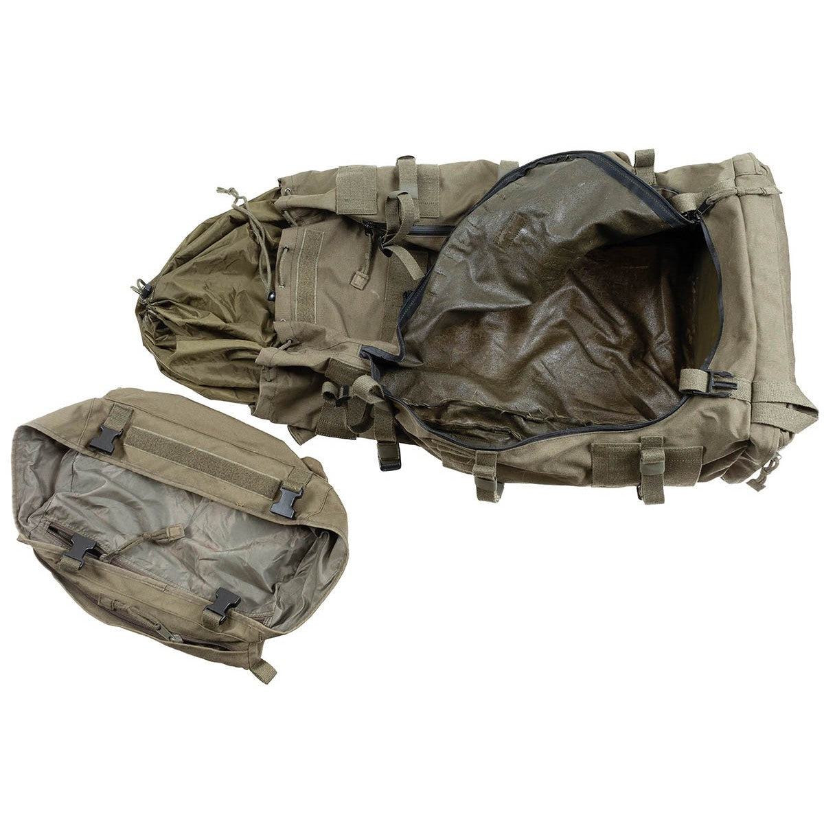 Österr. Kraxenrucksack,ohne Tragegestell, oliv, gebr.