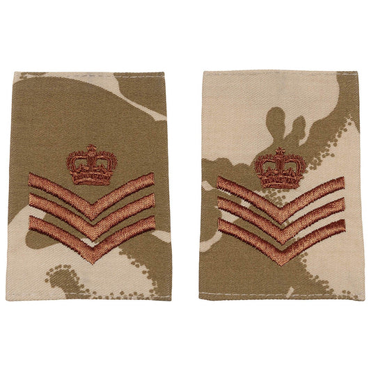 Brit. Schulterklappen, desert,10 Paar, STAFF SERGEANT